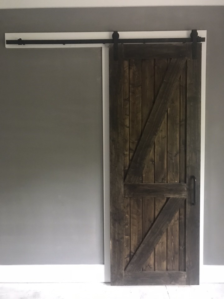 4-barn door stained and hung