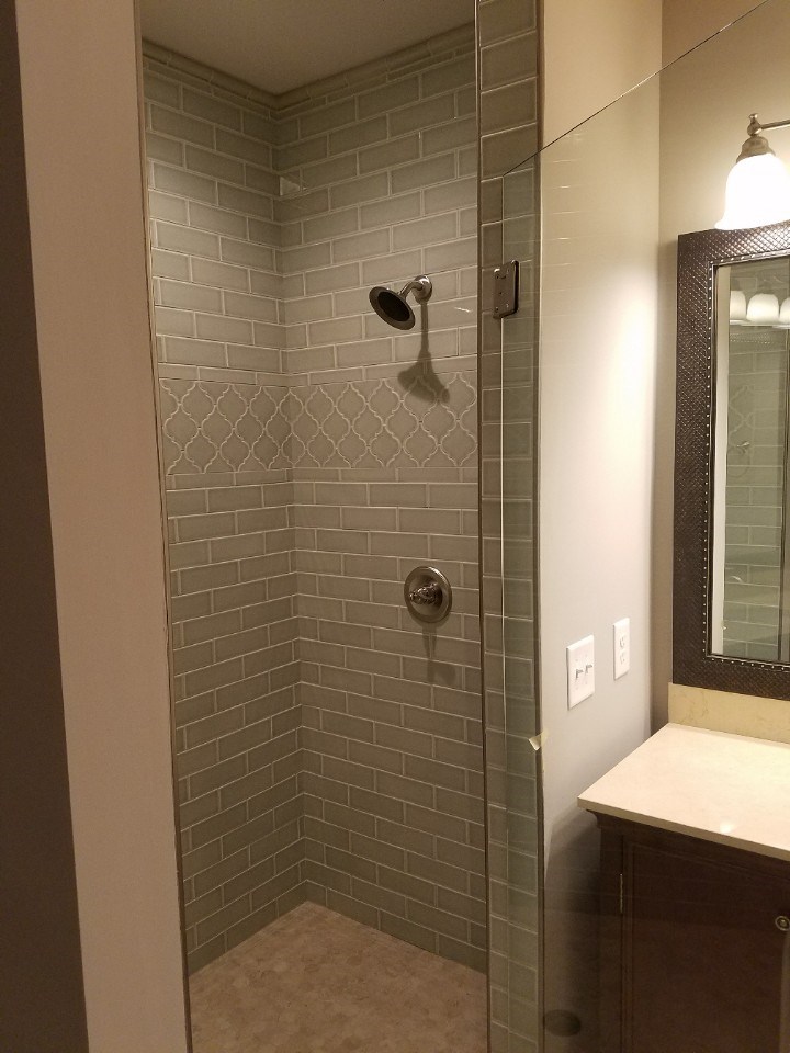 Johnson grey tile shower